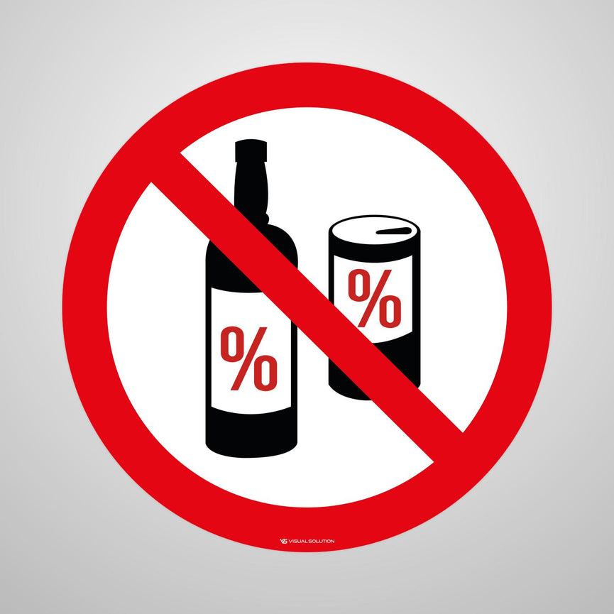 Naklejka Podłogowa BHP: Zakaz Spożywania Alkoholu