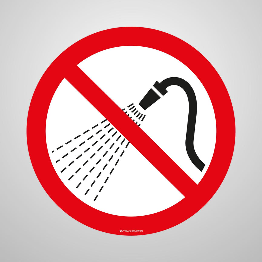 Naklejka Podłogowa BHP: Zakaz Spryskiwania Wodą