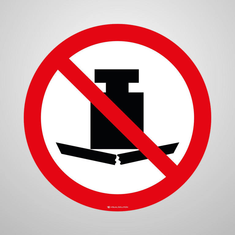 Naklejka Podłogowa BHP: Zakaz Umieszczania Ciężkich Przedmiotów