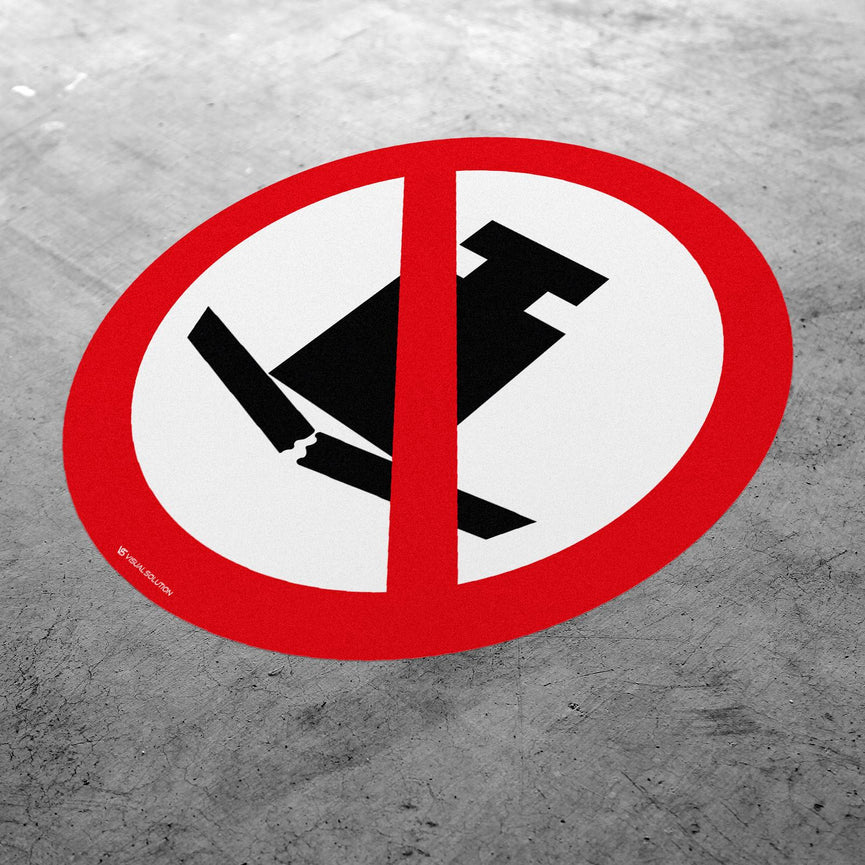 Naklejka Podłogowa BHP: Zakaz Umieszczania Ciężkich Przedmiotów