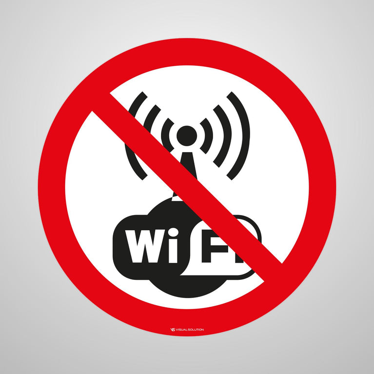 Naklejka Podłogowa BHP: Zakaz Używania Bezprzewodowego Internetu
