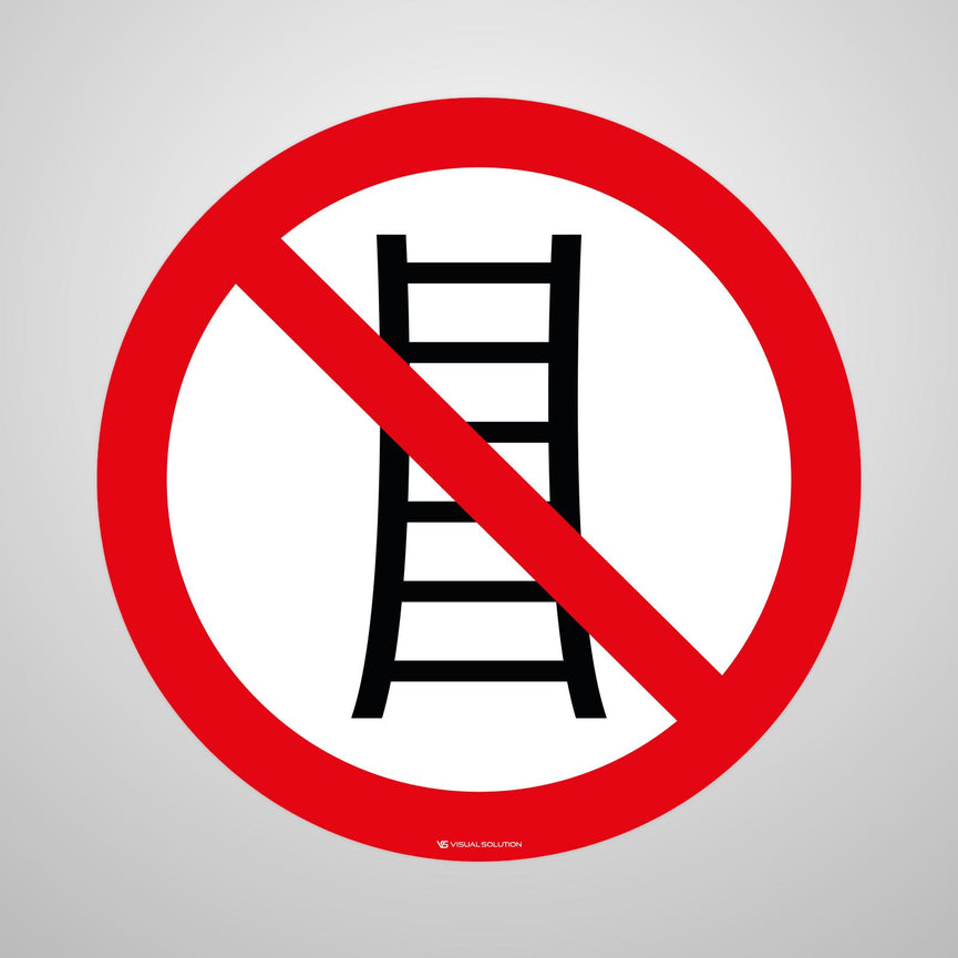 Naklejka Podłogowa BHP: Zakaz Używania Drabiny