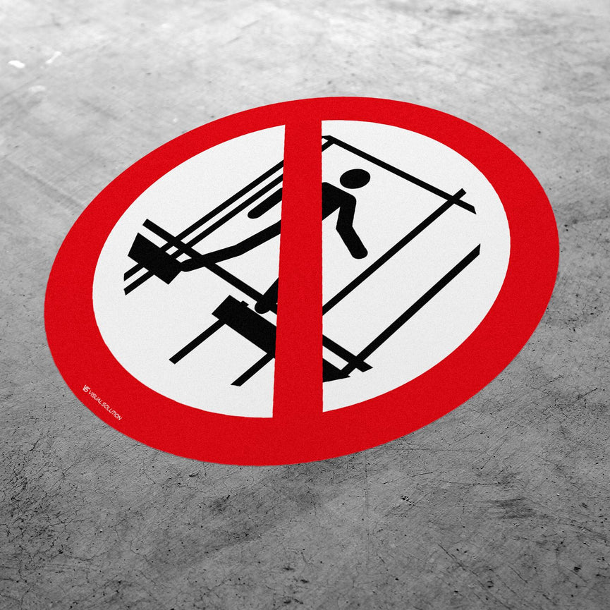 Naklejka Podłogowa BHP: Zakaz Używania Niekompletnego Rusztowania