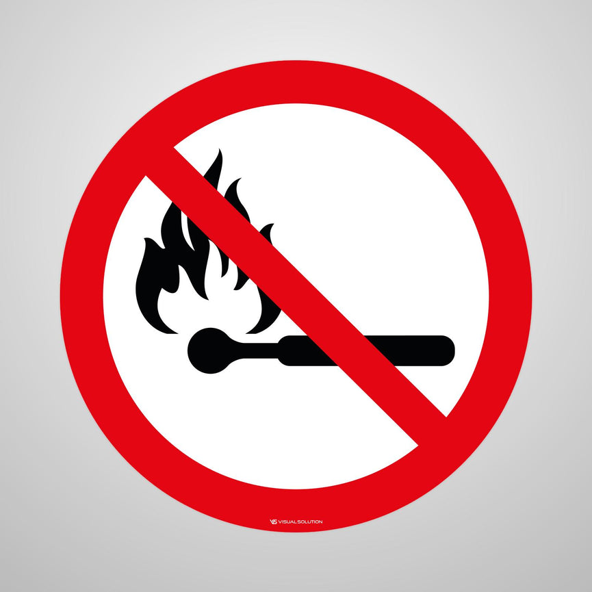 Naklejka Podłogowa BHP: Zakaz Używania Otwartego Ognia