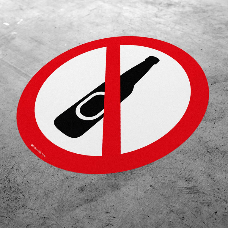 Naklejka Podłogowa BHP: Zakaz Używania Szkła