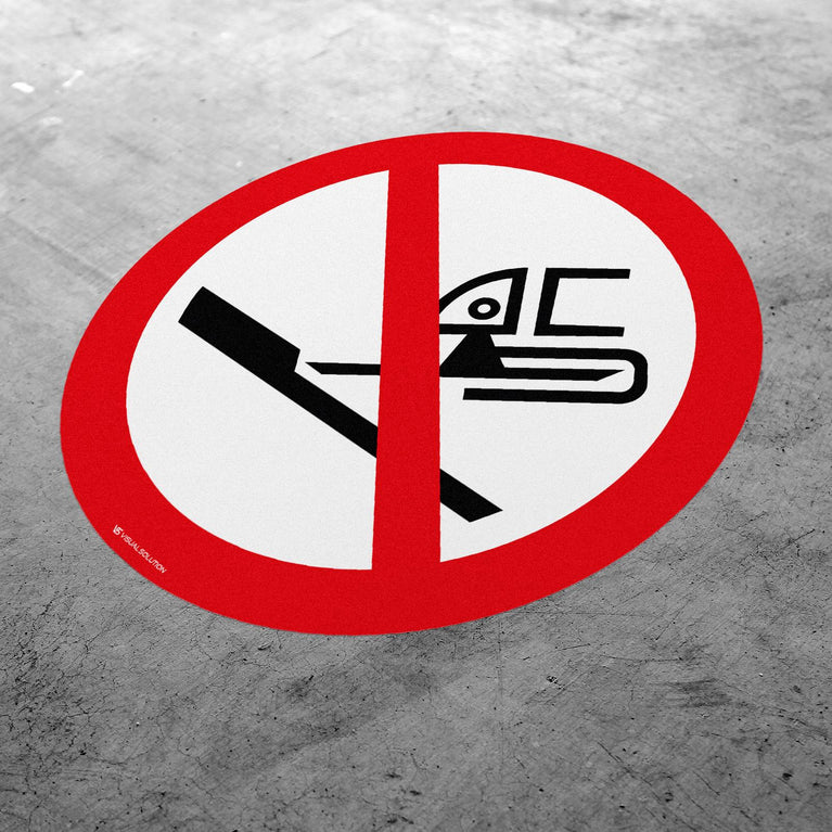 Naklejka Podłogowa BHP: Zakaz Używania Szlifierki