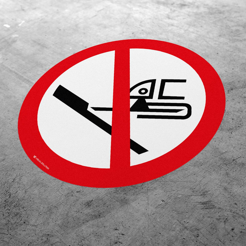 Naklejka Podłogowa BHP: Zakaz Używania Szlifierki