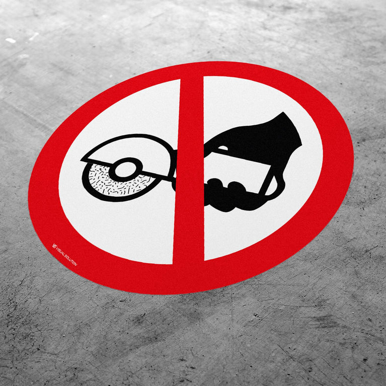 Naklejka Podłogowa BHP: Zakaz Używania Szlifierki Ręcznej