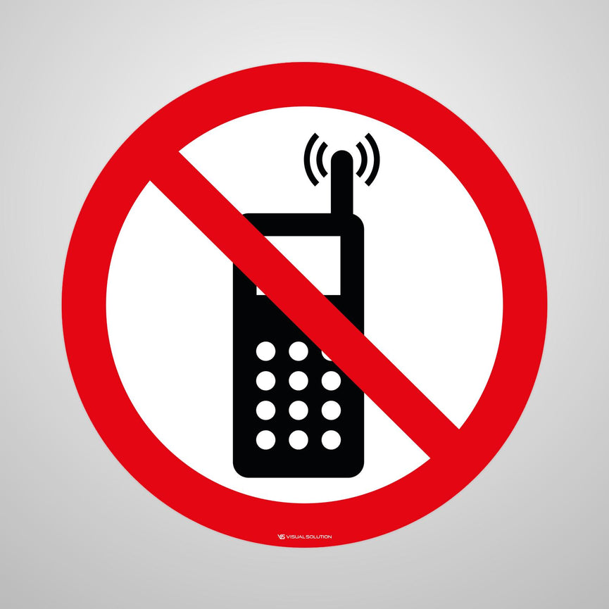 Naklejka Podłogowa BHP: Zakaz Używania Telefonów Komórkowych