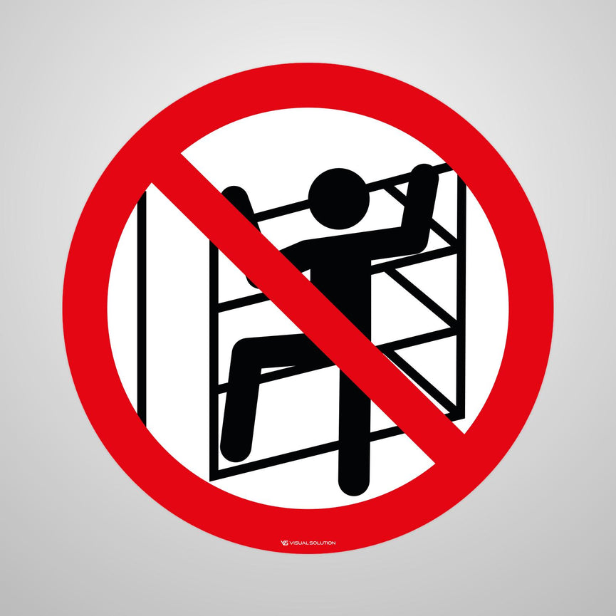 Naklejka Podłogowa BHP: Zakaz Wchodzenia na Regały