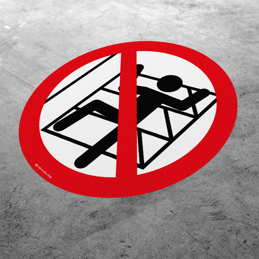 Naklejka Podłogowa BHP: Zakaz Wchodzenia na Regały