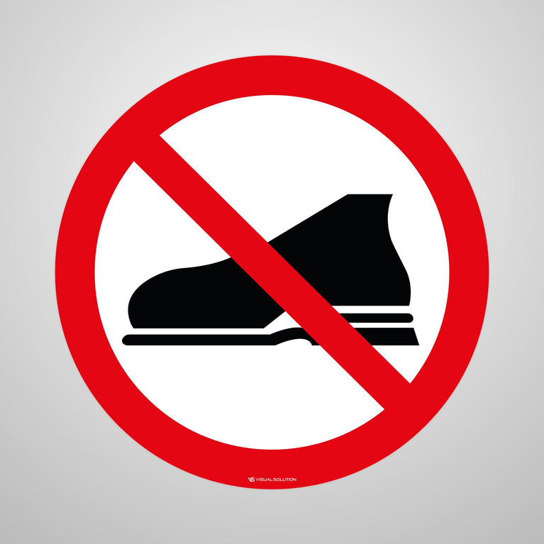Naklejka Podłogowa BHP: Zakaz Wejścia w Obuwiu Zewnętrznym