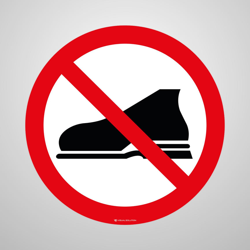 Naklejka Podłogowa BHP: Zakaz Wejścia w Obuwiu Zewnętrznym