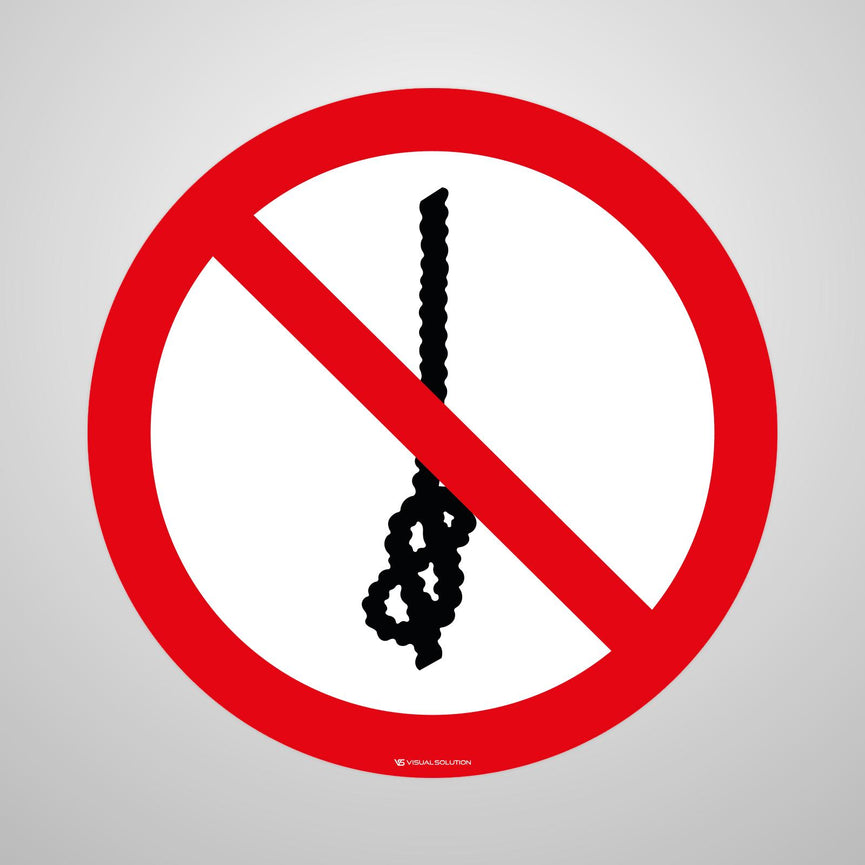 Naklejka Podłogowa BHP: Zakaz Wiązania Węzłów