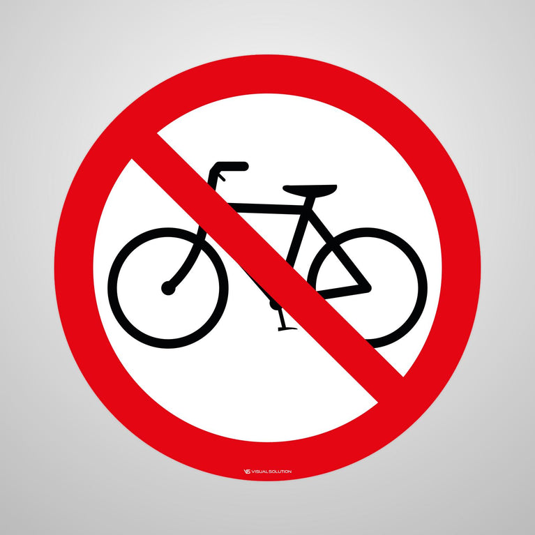 Naklejka Podłogowa BHP: Zakaz Wjazdu na Rowerze