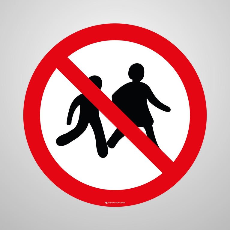 Naklejka Podłogowa BHP: Zakaz Wstępu Dzieciom