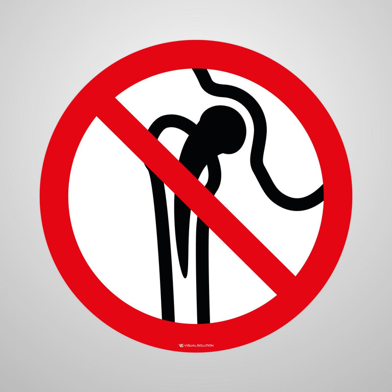 Naklejka Podłogowa BHP: Zakaz Wstępu Osobom z Implantami