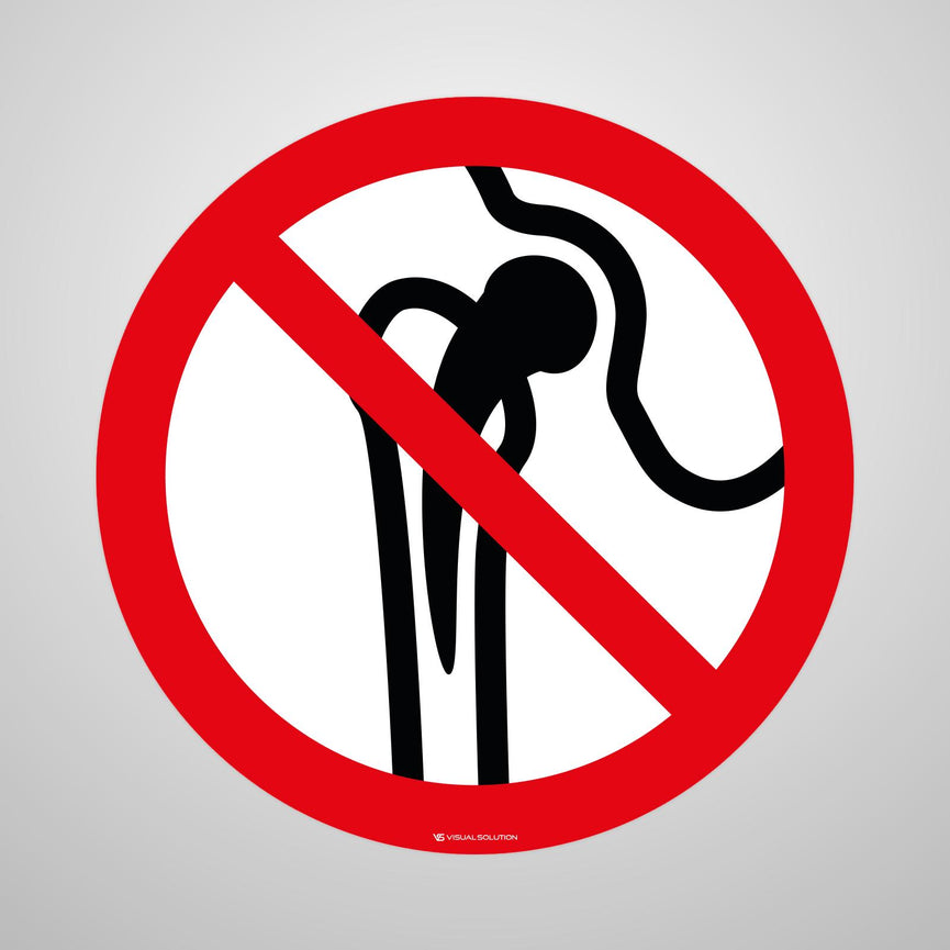 Naklejka Podłogowa BHP: Zakaz Wstępu Osobom z Implantami