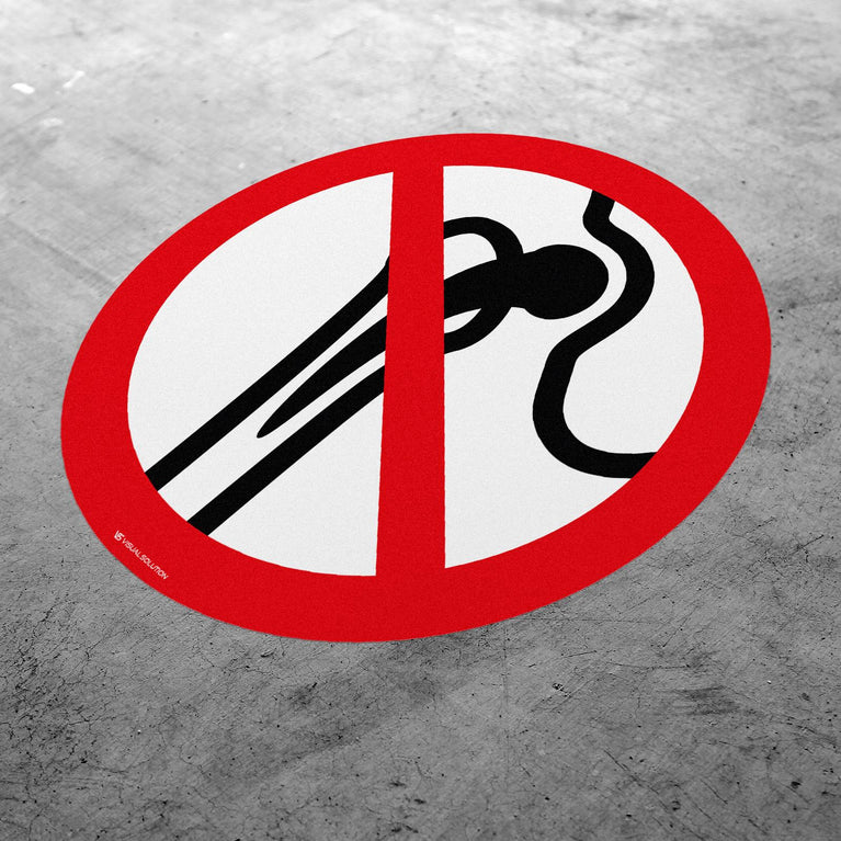 Naklejka Podłogowa BHP: Zakaz Wstępu Osobom z Implantami