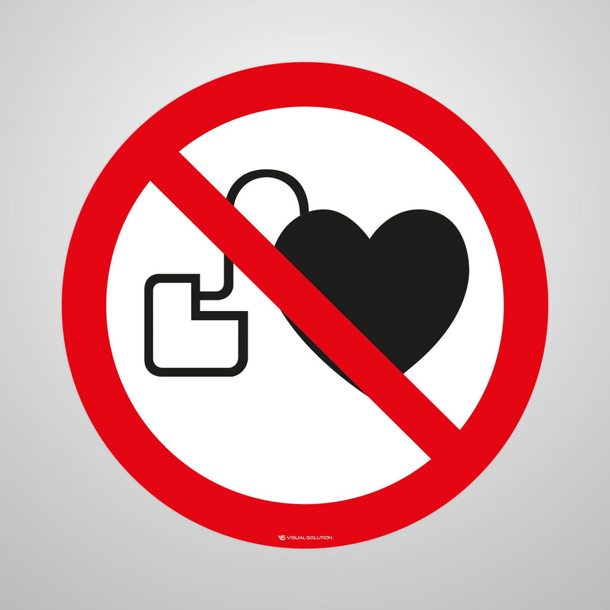 Naklejka Podłogowa BHP: Zakaz Wstępu Osobom ze Stymulatorem Serca