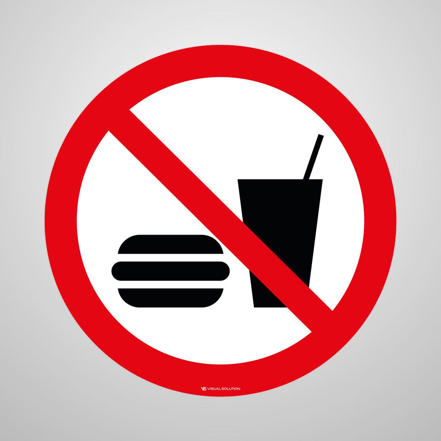 Naklejka Podłogowa BHP: Zakaz Wstępu z Jedzeniem i Piciem