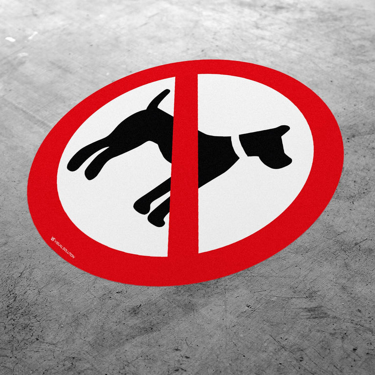 Naklejka Podłogowa BHP: Zakaz Wstępu ze Zwierzętami