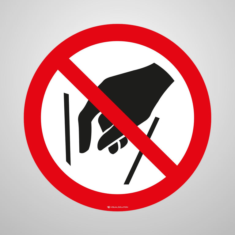 Naklejka Podłogowa BHP: Zakaz Wkładania Rąk do Środka