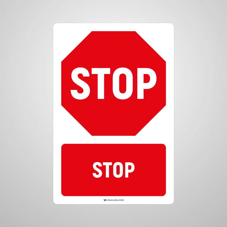 Naklejka Podłogowa BHP: Znak Stop z Opisem