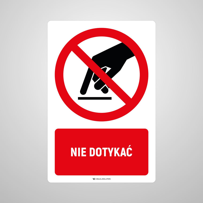 Naklejka Podłogowa BHP: Znak Nie Dotykać z Opisem