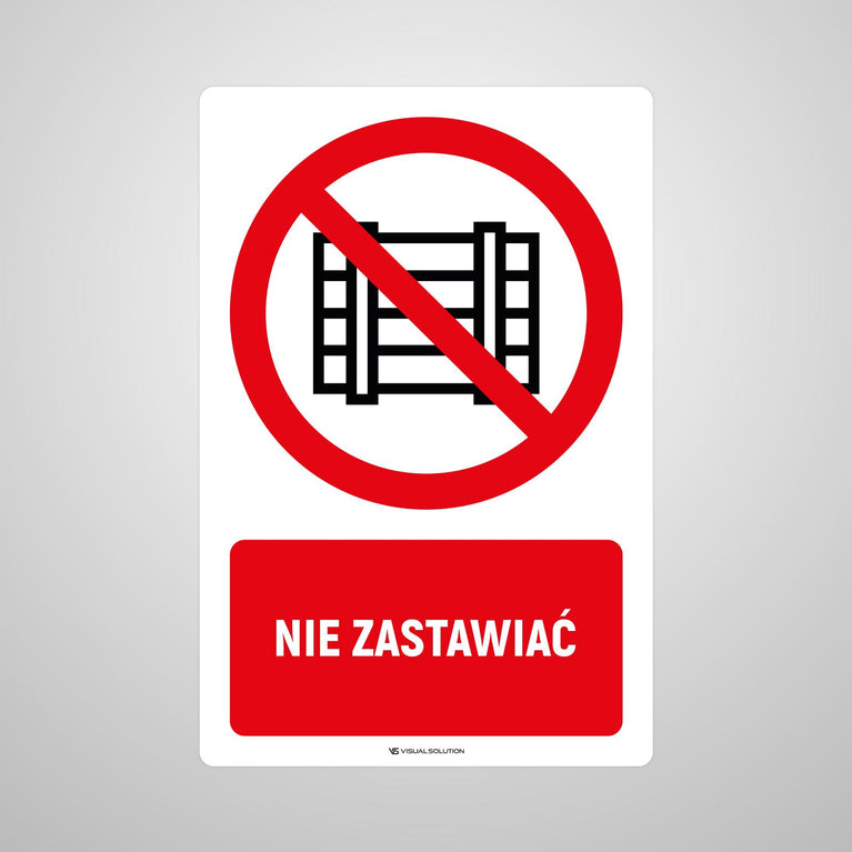 Naklejka Podłogowa BHP: Znak "Nie Zastawiać" z Opisem