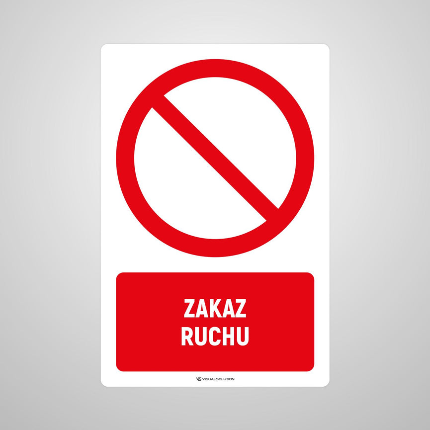 Naklejka Podłogowa BHP: Znak "Zakaz Ruchu" z Opisem
