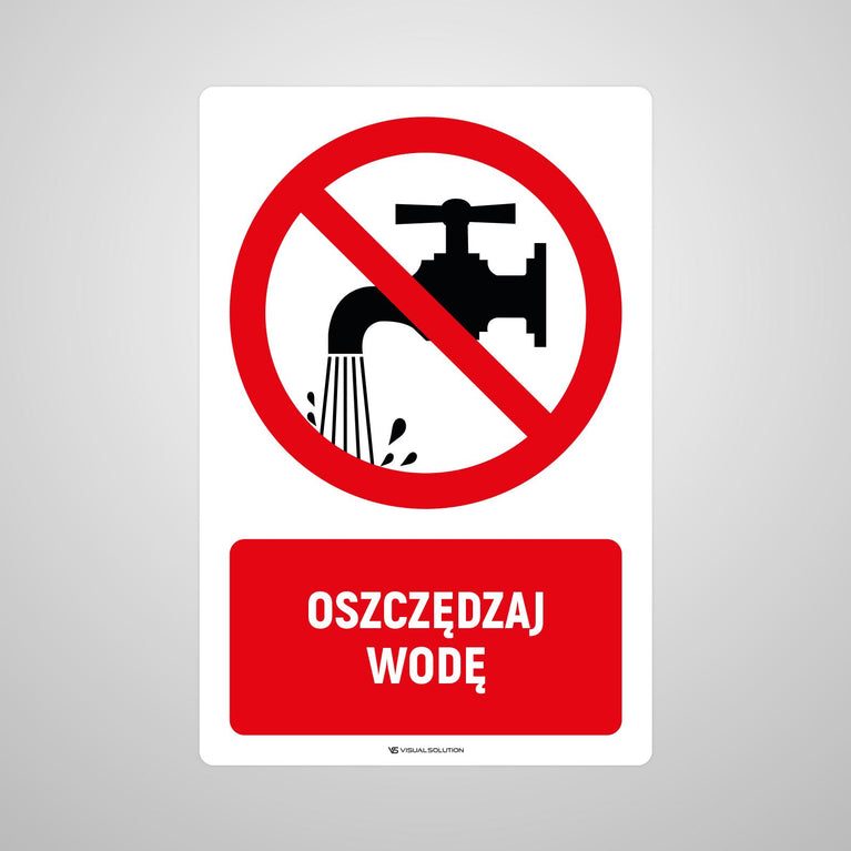 Naklejka Podłogowa BHP: Znak "Oszczędzaj Wodę" z Opisem