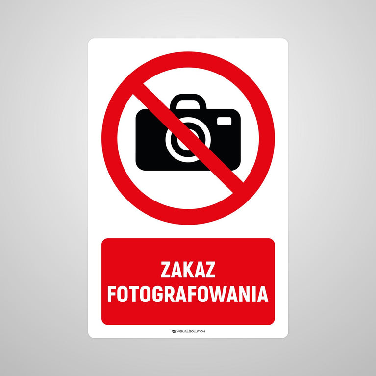 Naklejka Podłogowa BHP: Znak "Zakaz Fotografowania" z Opisem