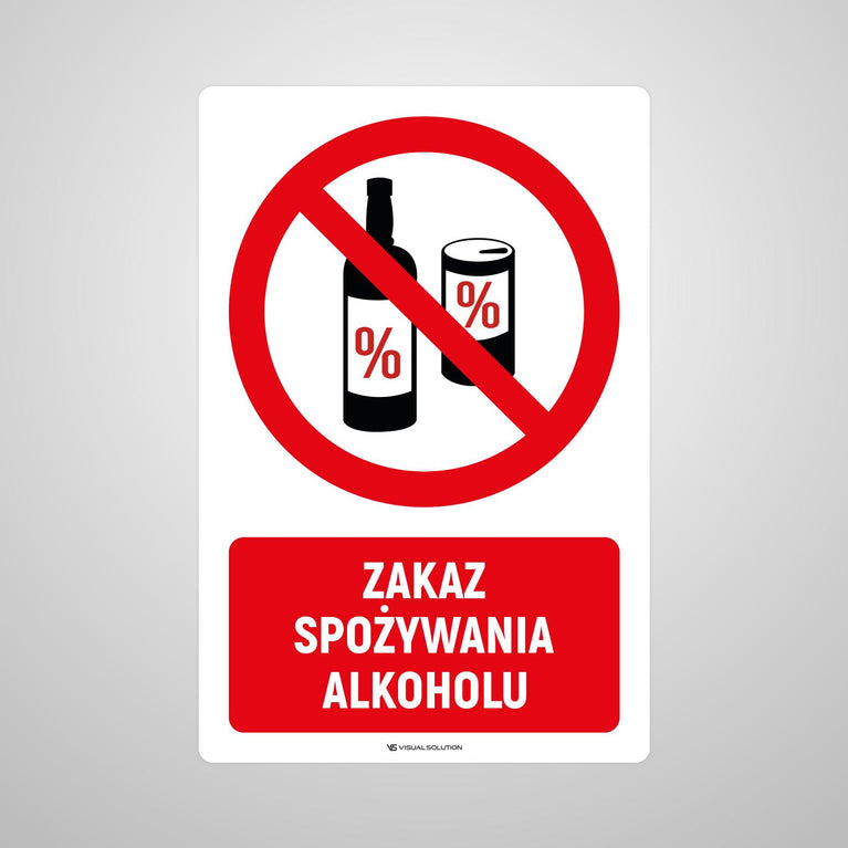 Naklejka Podłogowa BHP: Znak "Zakaz Spożywania Alkoholu" z Opisem