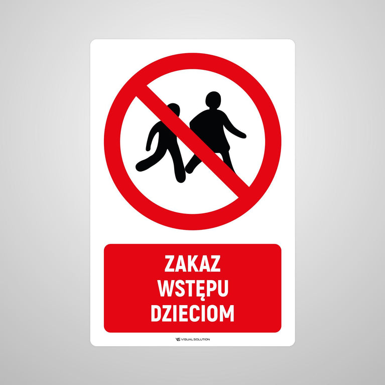 Naklejka Podłogowa BHP: Znak "Zakaz Wstępu Dzieciom" z Opisem
