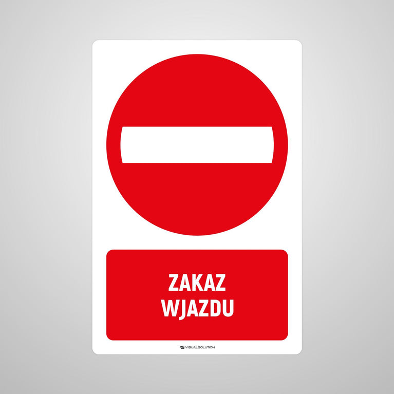 Naklejka Podłogowa BHP: Znak "Zakaz wjazdu" z Opisem