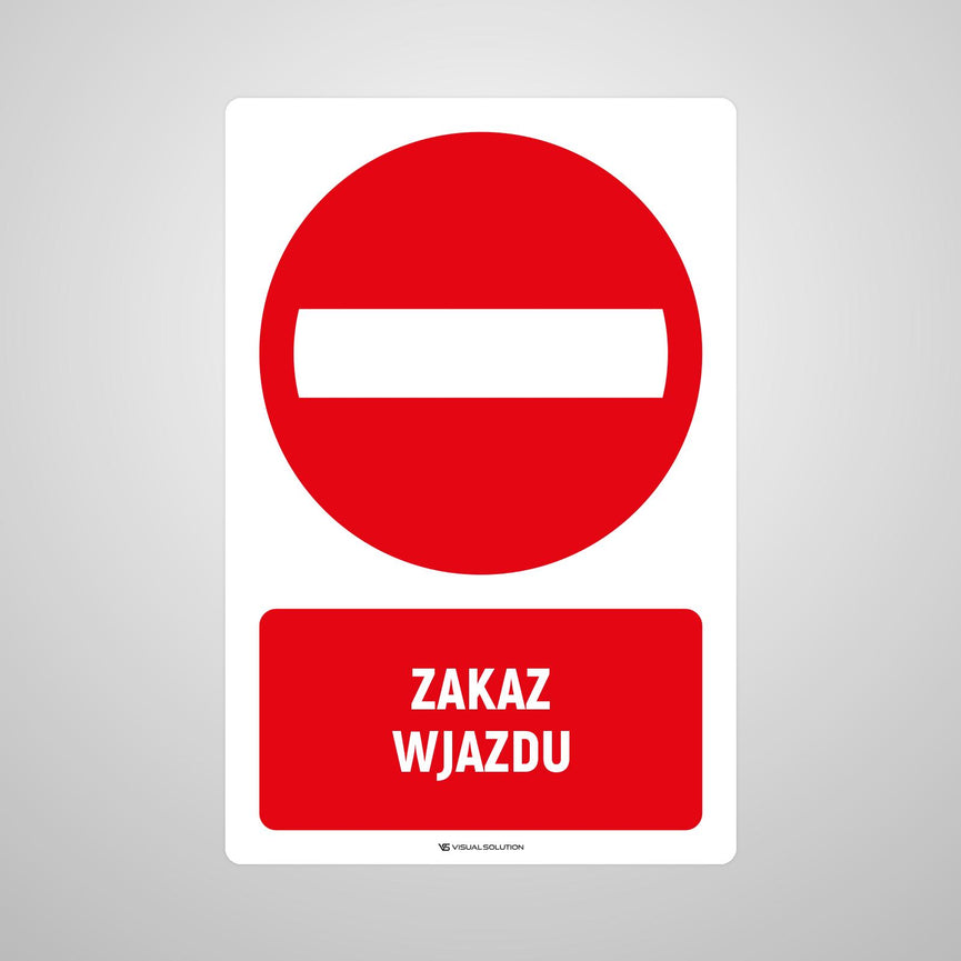 Naklejka Podłogowa BHP: Znak "Zakaz wjazdu" z Opisem