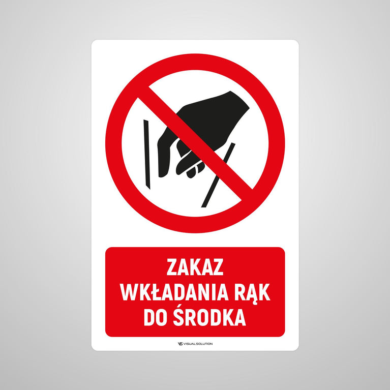 Naklejka Podłogowa BHP: Zakaz wkładania rąk do środka