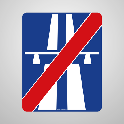 Naklejka Podłogowa BHP: „koniec autostrady” (D-10)