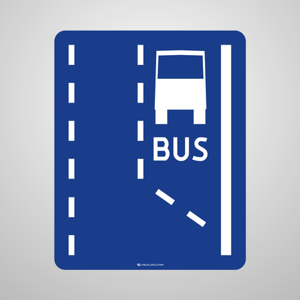 Naklejka Podłogowa BHP: „początek pasa ruchu dla autobusów” (D-11 )