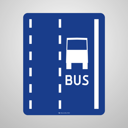 Naklejka Podłogowa BHP: „pas ruchu dla autobusów” (D-12)