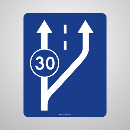 Naklejka Podłogowa BHP: „początek pasa ruchu powolnego” (D-13)