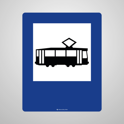 Naklejka Podłogowa BHP: „przystanek tramwajowy” (D-17)