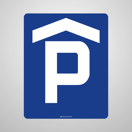 Naklejka Podłogowa BHP: „parking zadaszony” (D-18b)