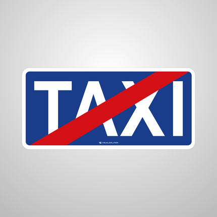 Naklejka Podłogowa BHP: „koniec postoju taksówek” (D-20)