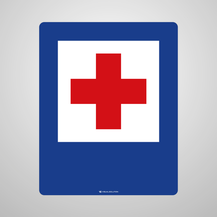 Naklejka Podłogowa BHP: „punkt opatrunkowy” (D-22)