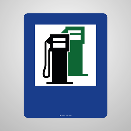 Naklejka Podłogowa BHP: „stacja paliwowa” (D-23)