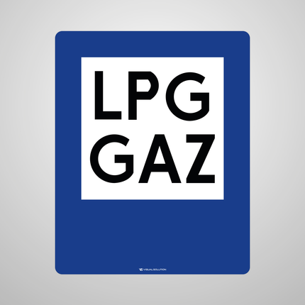 Naklejka Podłogowa BHP: „stacja paliwowa tylko z gazem do napędu pojazdów” (D-23a)