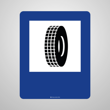 Naklejka Podłogowa BHP: „wulkanizacja” (D-26a)