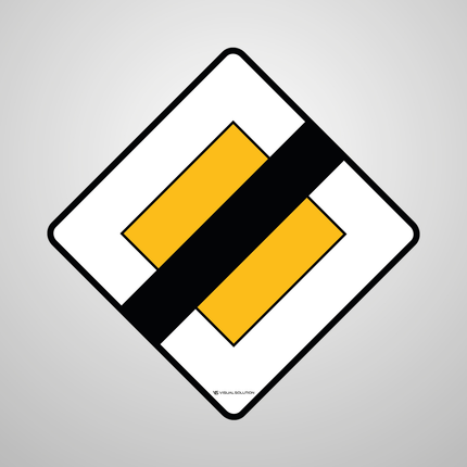 Naklejka Podłogowa BHP: „koniec drogi z pierwszeństwem” (D-2)